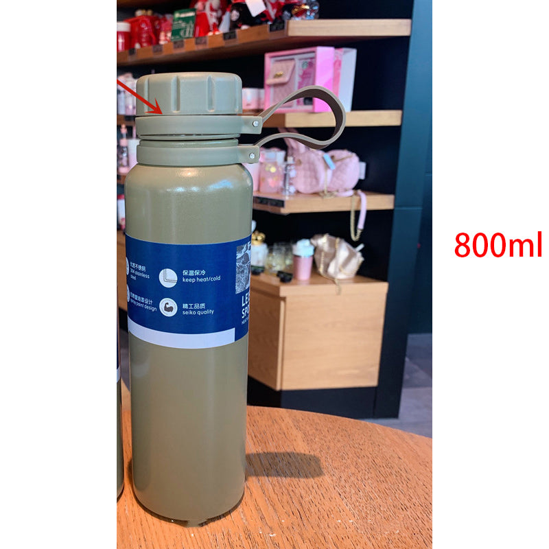 Outdoor Sports Bottle Portable Large Capacity Stainless Steel Vacuum Flask Water Cup - One Red Hill